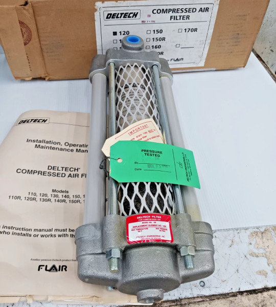 New Deltech 120 Compressed Air Filter 150 psig New Old stock