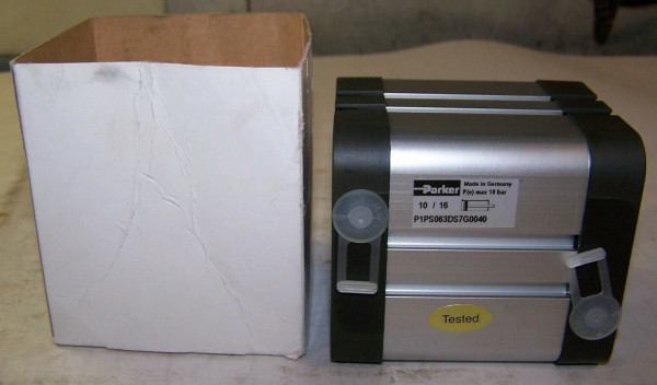 NEW PARKER PNEUMATIC COMPACT CYLINDER 10 BAR MAX 40mm STROKE P1PS063DS7G0040