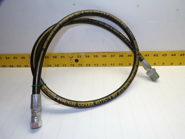 NEW PARKER TOUGH COVER 451TC-4 HYDRAULIC HOSE 1/4" FNPT x 1/2" MNPT 3000 PSI 4FT