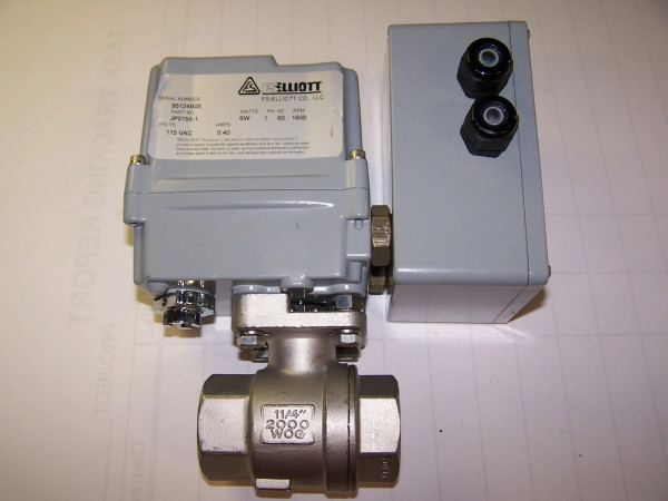 ELLIOTT SS 1-1/4" NPT ACTUATOR BALL VALVE 6W 1P 1600 RPM 2000 WOG 115V JP0755-1