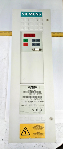 Siemens Simovert AC Drive Input: 208-230 VAC 50/60 Hz 6SE7021-8CB60