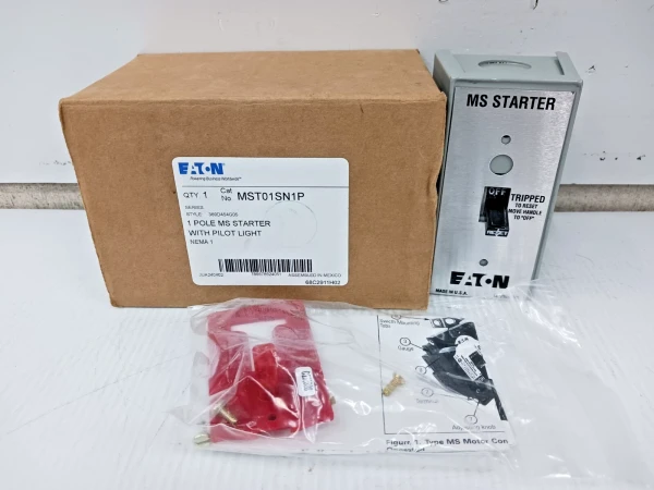 New Eaton 1 Pole MS Starter With Pilot Light 1 HP 277 VAC MST01SN1P
