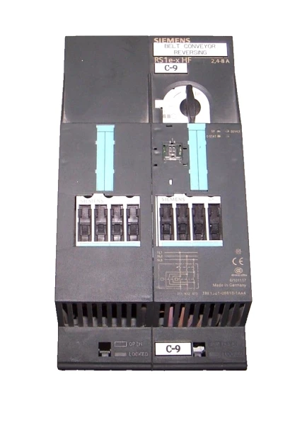 SIEMENS REVERSING MOTOR STARTER 2.4-8 AMP 600 VAC RS1E-X HF / 3RK1301-0BB10-1AA4