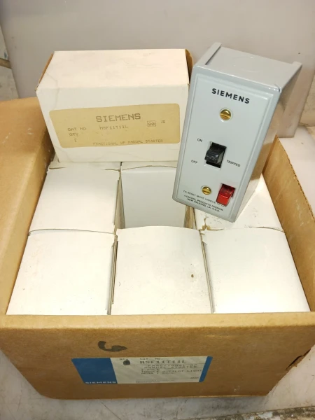 NEW BOX OF 9 SIEMENS MSF11T11L 1 POLE MANUAL MOTOR STARTERS W/ PILOT LIGHT