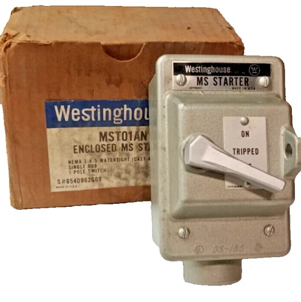 NEW WESTINGHOUSE CAST ALUMINUM WATERTIGHT MANUAL STARTER NEMA 3/4/5 MST01AN