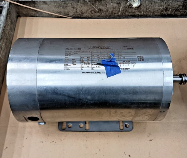 New Marathon 1/2 HP Stainless Washdown Ac Motor N282 56HC 115/208-230 V 1 PH