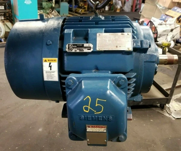 SIEMENS 25 HP ELECTRIC AC MOTOR 460 VAC 3525 RPM 284TS FRAME 3 PH 1-7/8" SHAFT