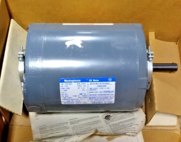 NEW WESTINGHOUSE 1/2 HP AC MOTOR 220 VAC 50 Hz 1Ø 1425 RPM 56 FRAME OPEN 311P905