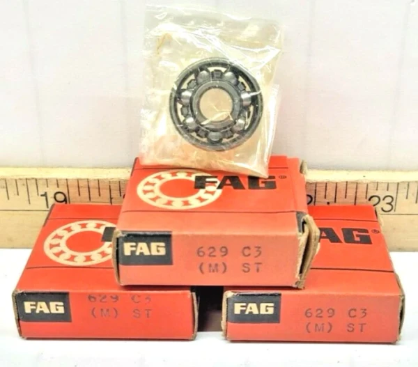 3) New FAG Deep Groove Single Row Ball Bearings 9 x 26 x 8 629-C3-(M)-ST