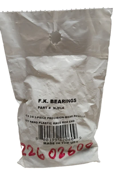 3) NEW F.K. BEARINGS 3/8" X 3/8" PRECISION LEFT HAND RACE ROD END NJFL6 LOT OF 3