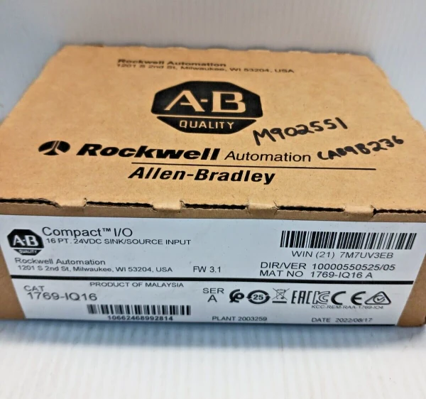 New Factory Sealed Allen-Bradley Sink/Source Input Module 1769-IQ16 Series A