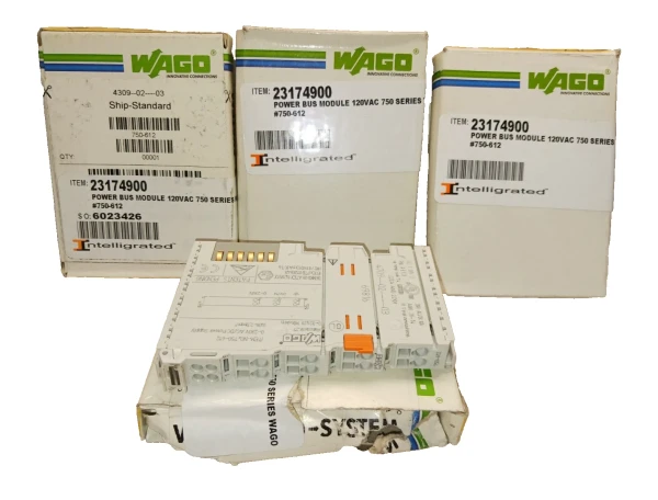 4) NEW WAGO 750-612 POWER SUPPLY BUS MODULE 120 VAC LOT OF 4