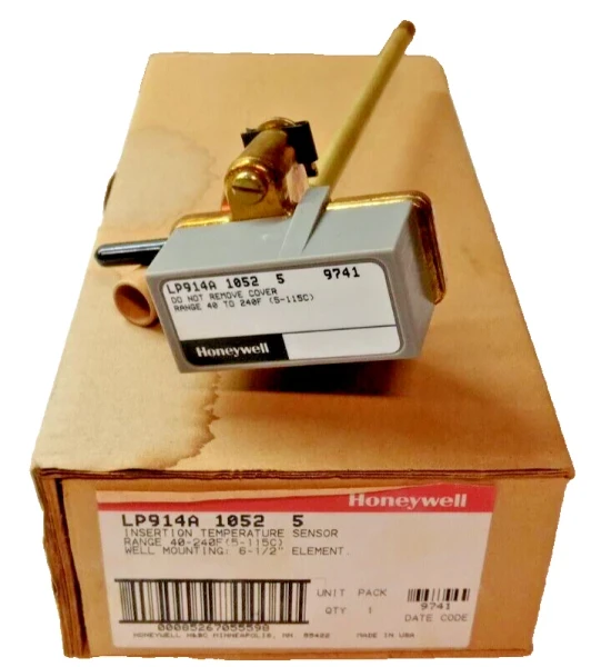 NEW HONEYWELL INSERTION TEMPERATURE SENSOR 40-240ºF RANGE 6-1/2" LP914A1052