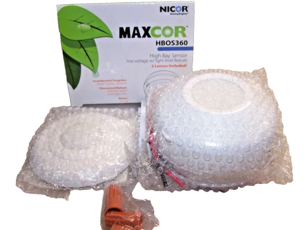 NEW NICOR MAXCOR HIGH BAY 360 DEGREE OCCUPANCY LIGHT SENSOR 120 VAC HBOS360