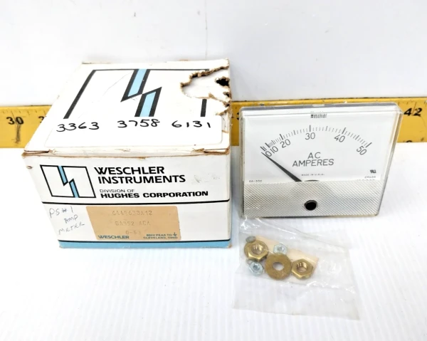 New Weschler Instruments 0 - 50 AC Amps Panel Meter GA-352 / 644B638A12