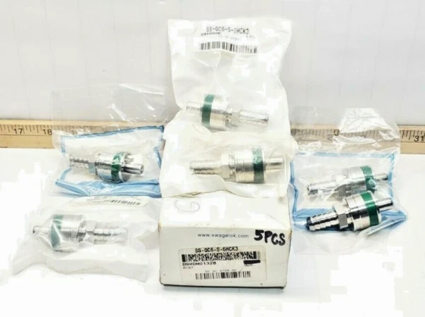 6) New Swagelok Stainless Quick Connect Stem Fittings SS-QC6-S-6HCK3 (LOT OF 6)