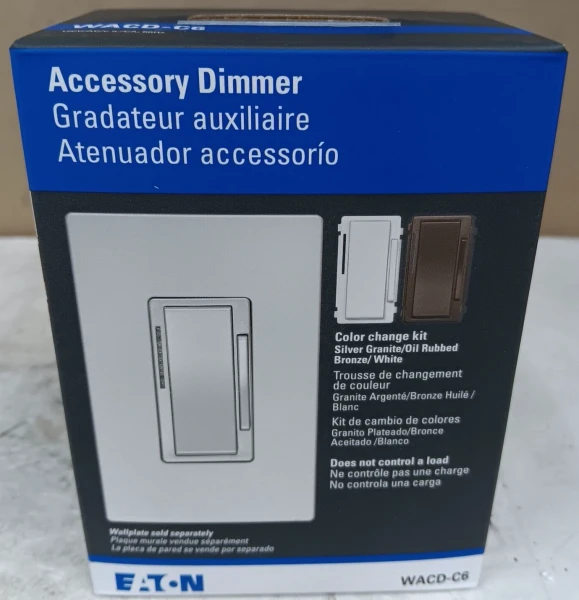 BOX OF 4) NEW EATON WACD-C6-SP-L WI-FI SMART UNIVERSAL DIMMER SWITCH 120V