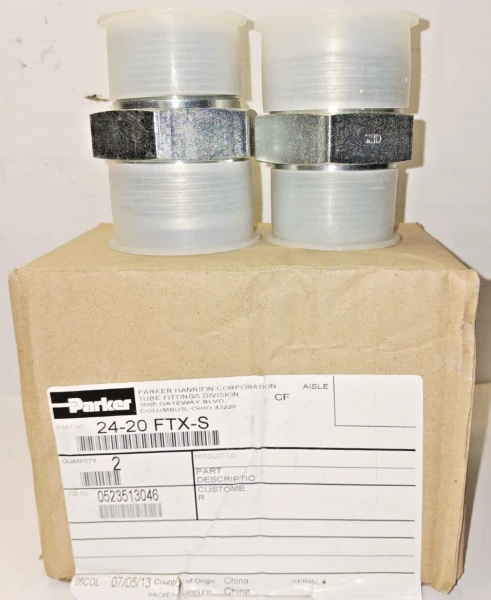 2) NEW PARKER MALE CONNECTORS SMB-20 SMA-24 24-20FTXS LOT OF 2