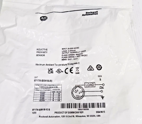 New Allen Bradley 871TM-B5N18-R3 Inductive Proximity Sensor 5mm