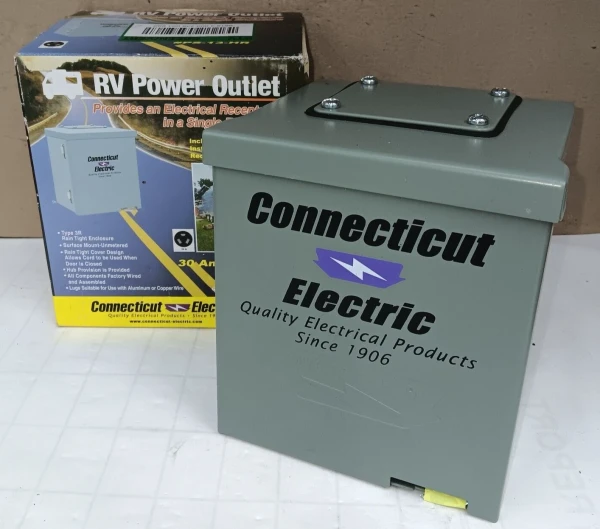 NEW CONNECTICUT ELECTRIC PS-13-HR 30 AMP RV POWER OUTLET 120/240V NEMA 3R