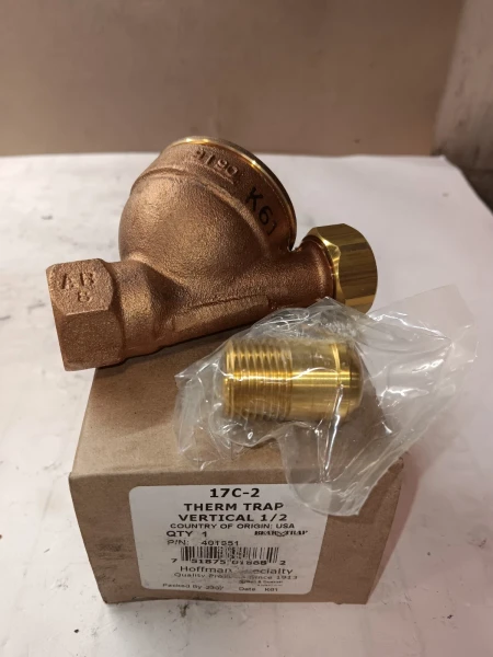 New Hoffman 401551 17C-2 Thermastatic Trap Vertical 1/2"