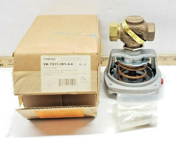 NEW INVENSYS 1/2" PNEUMATIC ACTUATED VALVE ASSEMBLY 2-WAY OPEN VK-7211-301-4-4