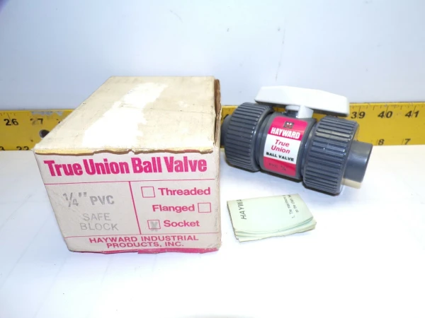 NEW HAYWARD 1/4" PVC SOCKET SAFE BLOCK TRUE UNION BALL VALVE