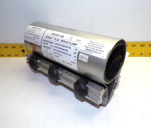 NEW KRAUSZ EZ-MAX 2" PIPE REPAIR CLAMP DIAMETER RANGE 2.35-2.65" 202-56-0059-10