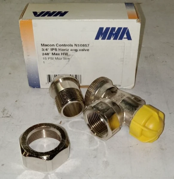 NEW MACON CONTROLS THERMOSTATIC RADIATOR VALVE HORIZONTAL ANGLE 3/4" N10857