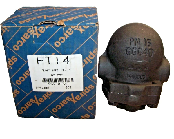 NEW SPIRAX SARCO 3/4" NPT STEAM TRAP R-L 65 PSI PN16 GGG40 MODEL FT14