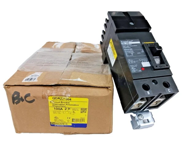 New Square D PowerPact 100 Amp I-Line Circuit Breaker 2 Pole 240 VAC QDA221004