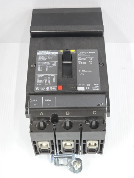 New Square D PowerPact 20 Amp I-Line Circuit Breaker 600V 3P 100 kA HJA36020