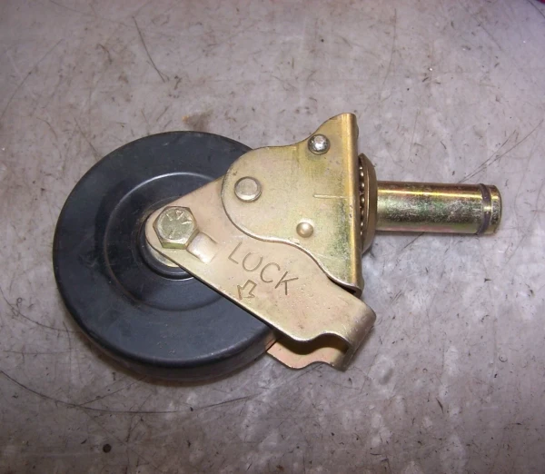 NEW STEM MOUNT LOCKING SWIVEL CASTER 5" DIA WHEEL 1" STEM DIA 2-5/8" LONG 98S