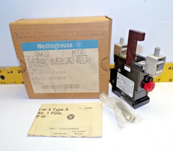 NEW WESTINGHOUSE SIZE 4 THERMAL OVERLOAD RELAY 600 VAC 1 POLE AN41A