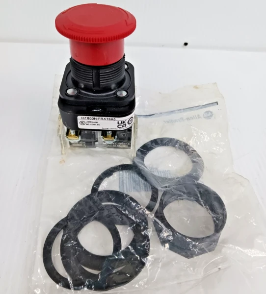 New Allen Bradley 800H-FRXT6A5 Push-Pull-Twist Red E-Stop PushButton