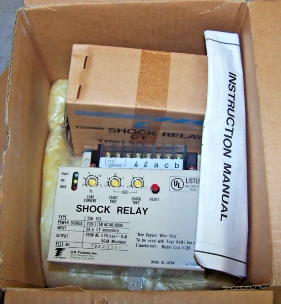New Tsubaki Shock Relay 120/240 VAC In 250 VAC Out 50 VA 0.2 AMP TSB103