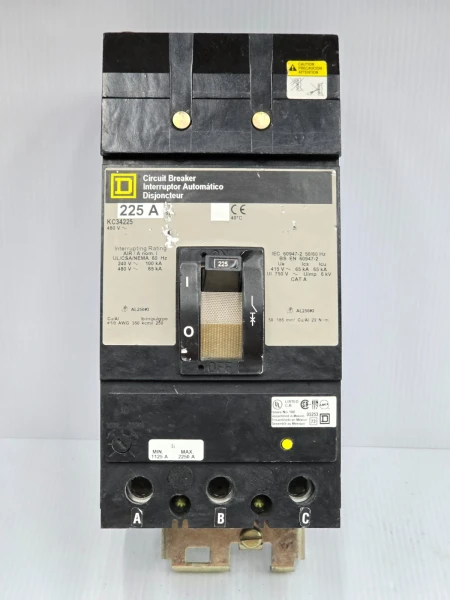 Square D 225 Amp I-Line Circuit Breaker 480 VAC 3 Pole 100 kA KC34225