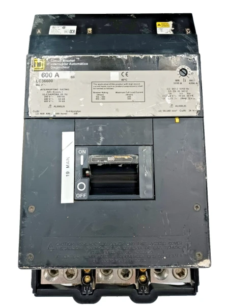 Square D 600 Amp I-Line Circuit Breaker 3 Pole 600 VAC LC36600 (Flaw)