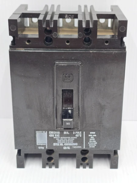 Westinghouse 90 Amp Circuit Breaker 480 VAC 3 Pole 18 kA EHB3090