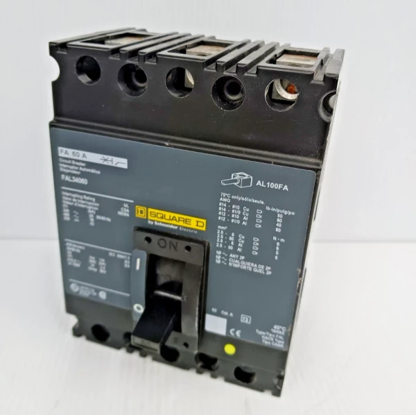 New Square D 60 Amp Circuit Breaker 3 Pole 480 Vac 18kA FAL34060