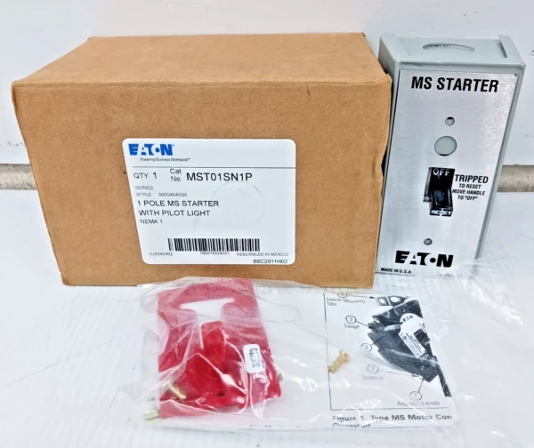 New Eaton MS Starter With Pilot Light 1 HP 277 VAC MST01SN1P