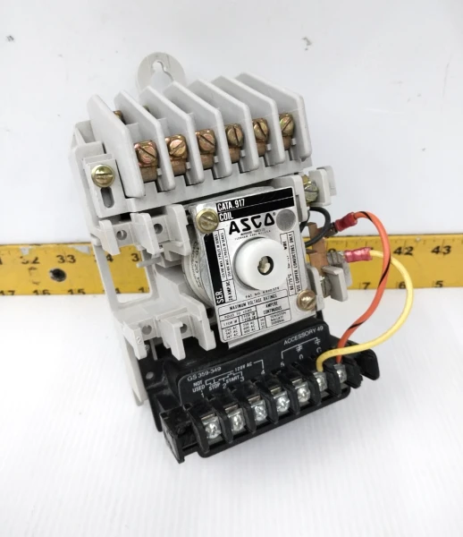 Asco 6 Pole Lighting Contactor W/ GS 359-349 Accessory 20A 120V Coil 917