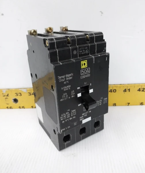 Square D 50 Amp Bolt-On Circuit Breaker 480Y/277 VAC 3 Pole EDB34050