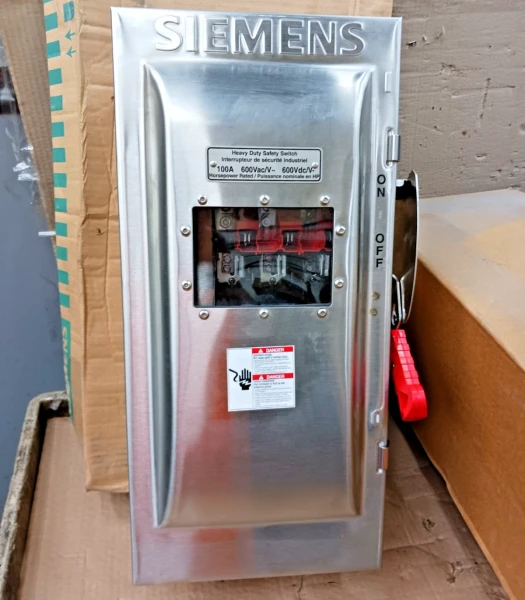 New Siemens 100 Amp Stainless Steel Safety Switch HF363SW 3 Pole 600 Vac 4x