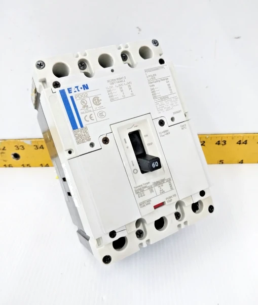 Eaton 60 Amp Circuit Breaker With Shunt Trip 600 VAC 3 Pole PDF23G0060TFFL