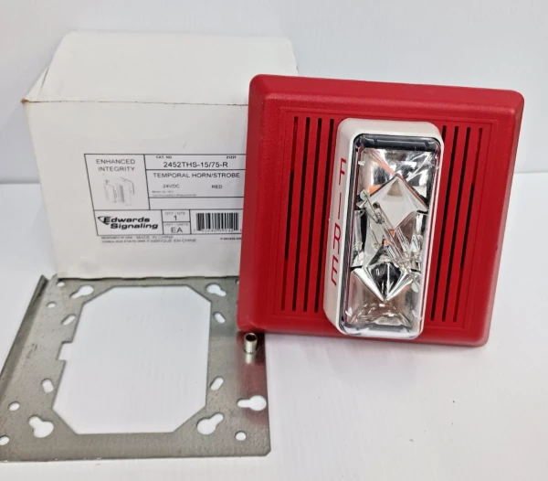 New Edwards 2452THS-15/75-R Temporal Horn Strobe 24 vdc Red