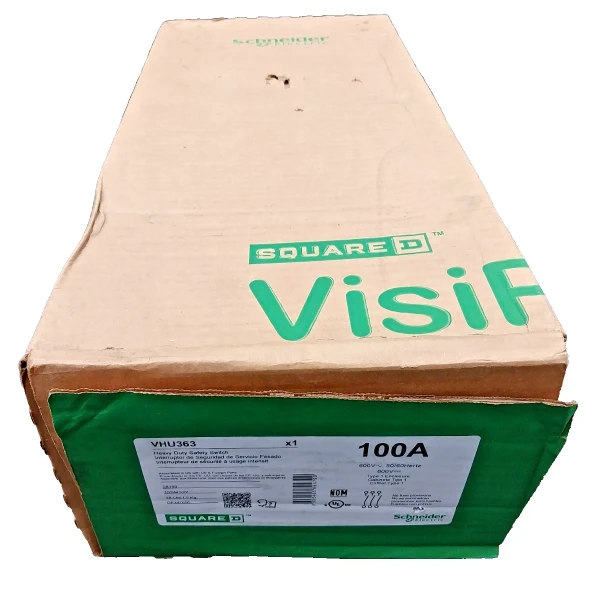 New Square D 100 Amp Non-Fusible Safety Disconnect Switch 600 VAC 3 Pole VHU363