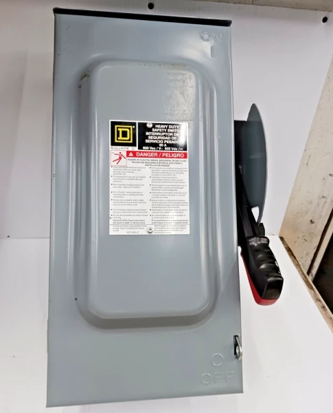 Square D 60 Amp Fusible Safety Switch 3R Outdoor H362NRB 3 Pole 600 Vac