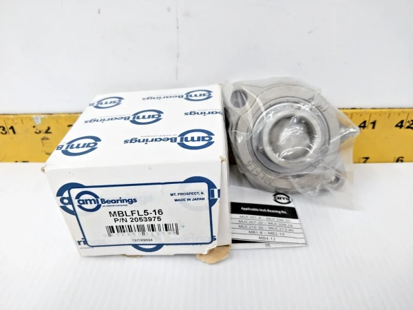 New ami Bearings Two-Bolt Stainless Steel Flange Bearing 1" Bore MBLFL5-16