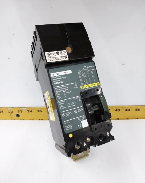 New Square D 50 Amp I-Line Circuit Breaker 480 VAC / 250 VDC 2 Pole FA24050AB